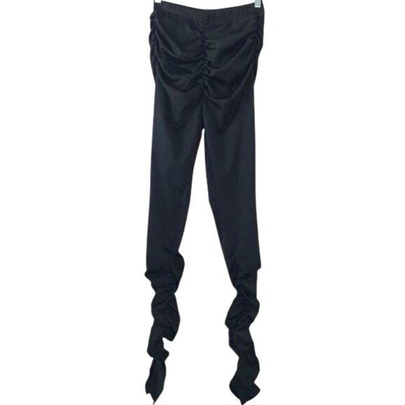 Shein Black Ruched High-Waisted Stretch Leggings Women Size M EU 38 US 6 Polyest - Picture 4 of 12